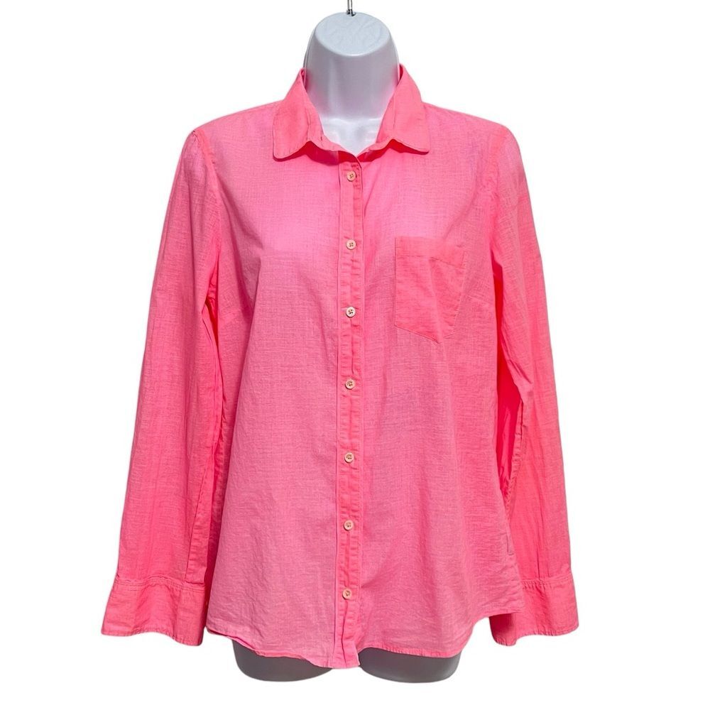 SALE!! J. Crew Womens Button Down Shirt Size 6 Bright Pink Boy Style